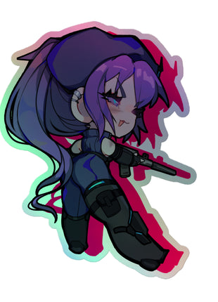 Chibi Kit Holographic Sticker